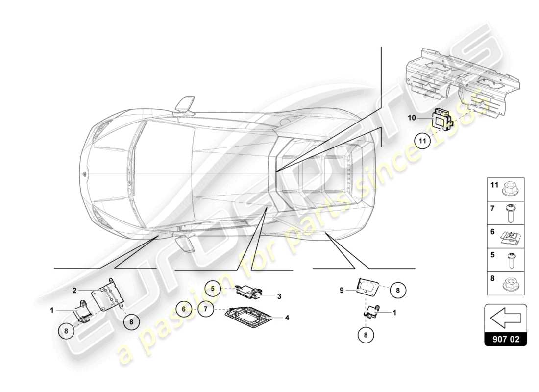 lamborghini sterrato (2023) drucktaste für reifendruckwarnung ersatzteildiagramm