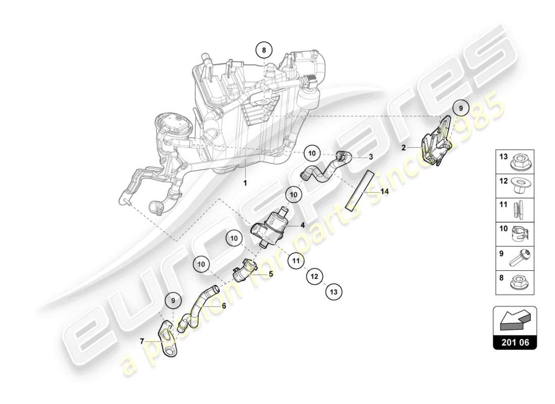 lamborghini sto (2024) aktivkohlebehälter teilediagramm