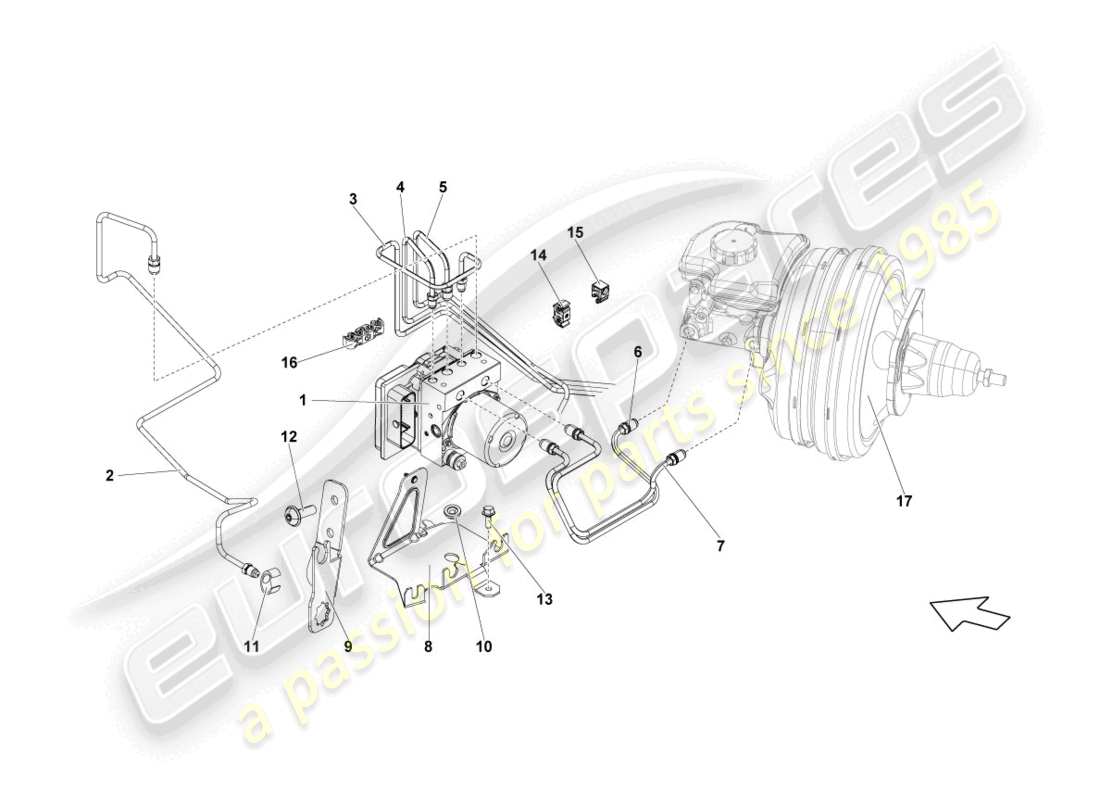 lamborghini lp560-4 spider (2014) abs-einheit teilediagramm