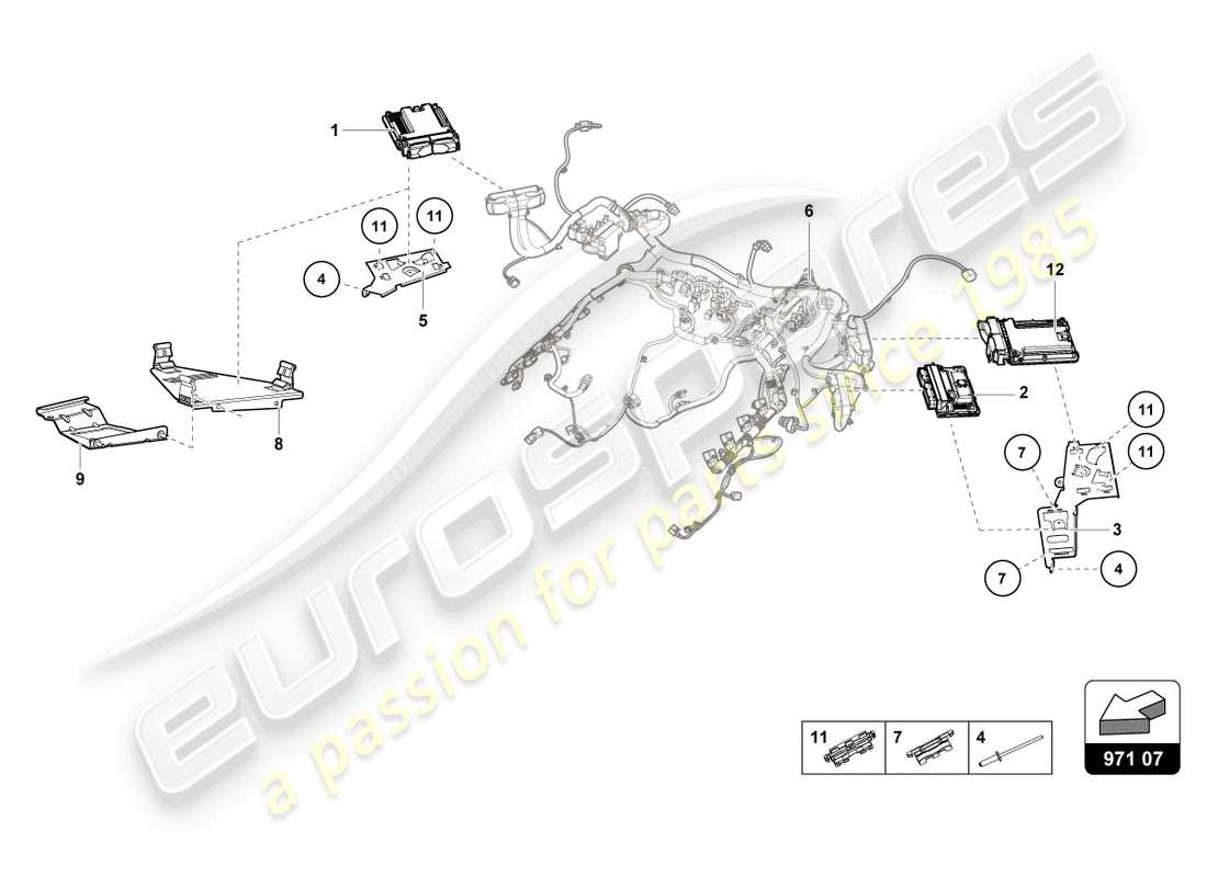 lamborghini evo coupe (2021) motorsteuergerät teilediagramm