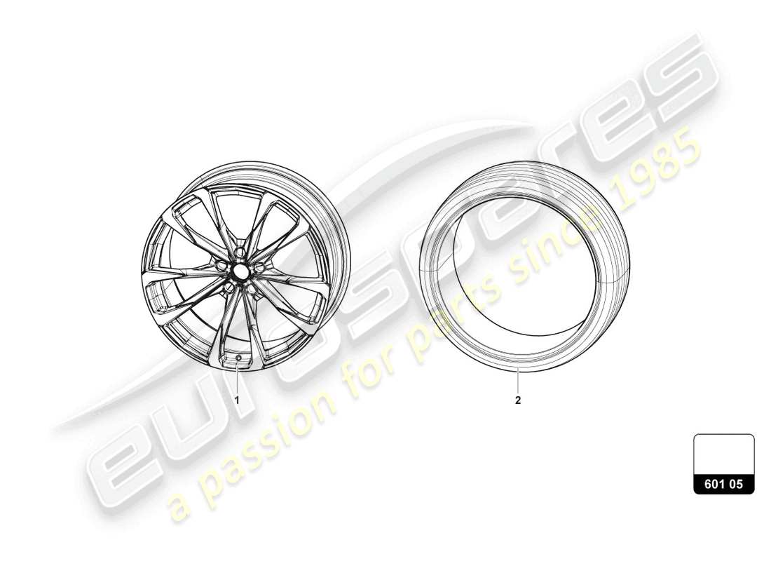 lamborghini urus s (2024) räder/reifen 23 ersatzteildiagramm