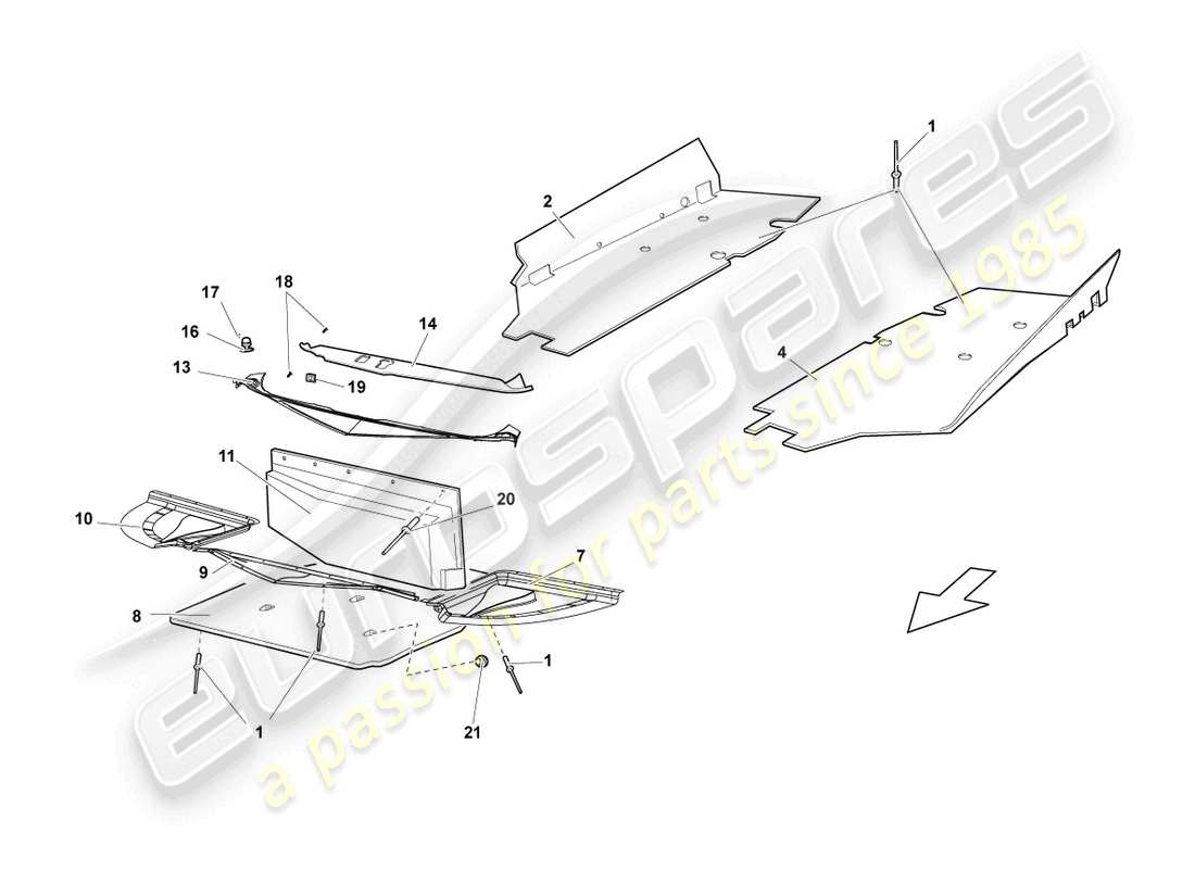 lamborghini reventon unterbodenverkleidung teilediagramm