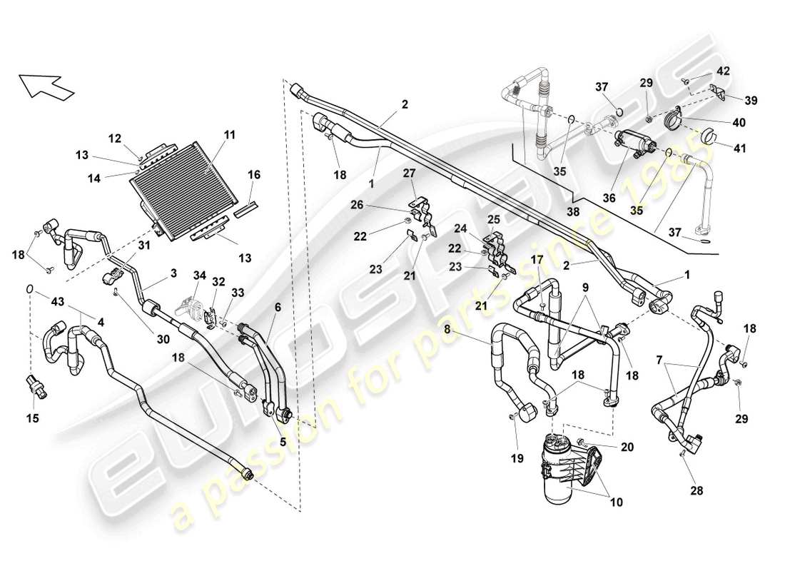 lamborghini lp550-2 coupe (2013) a/c-kondensator - teilediagramm