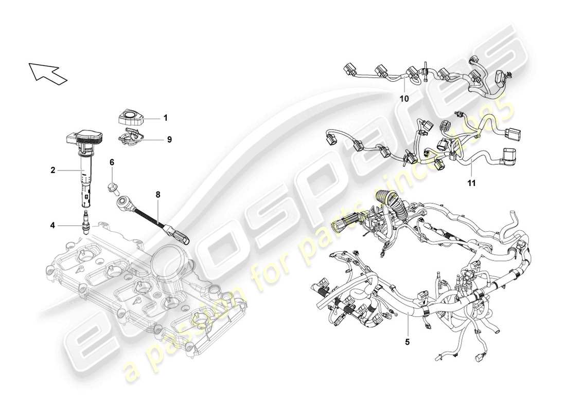 lamborghini lp550-2 coupe (2011) zündkerze teilediagramm