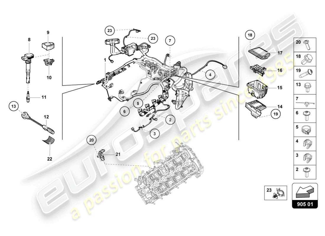 lamborghini evo spyder (2024) zündanlage teilediagramm