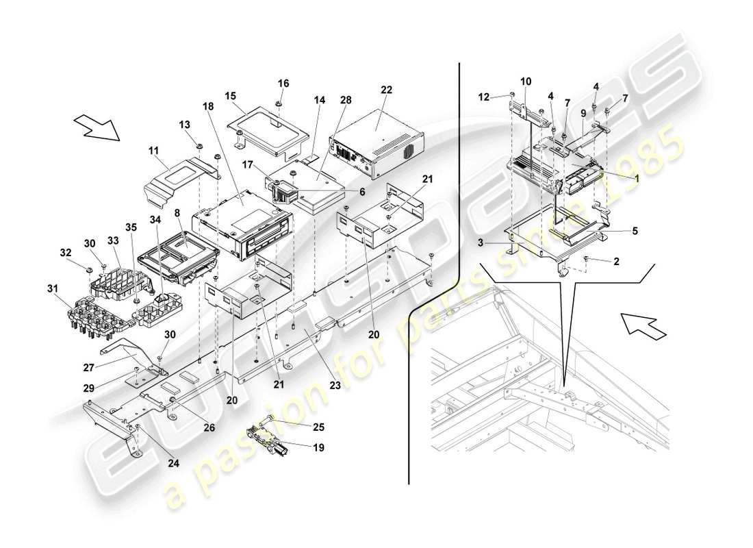 lamborghini lp570-4 sl (2013) steuergeräte ersatzteildiagramm