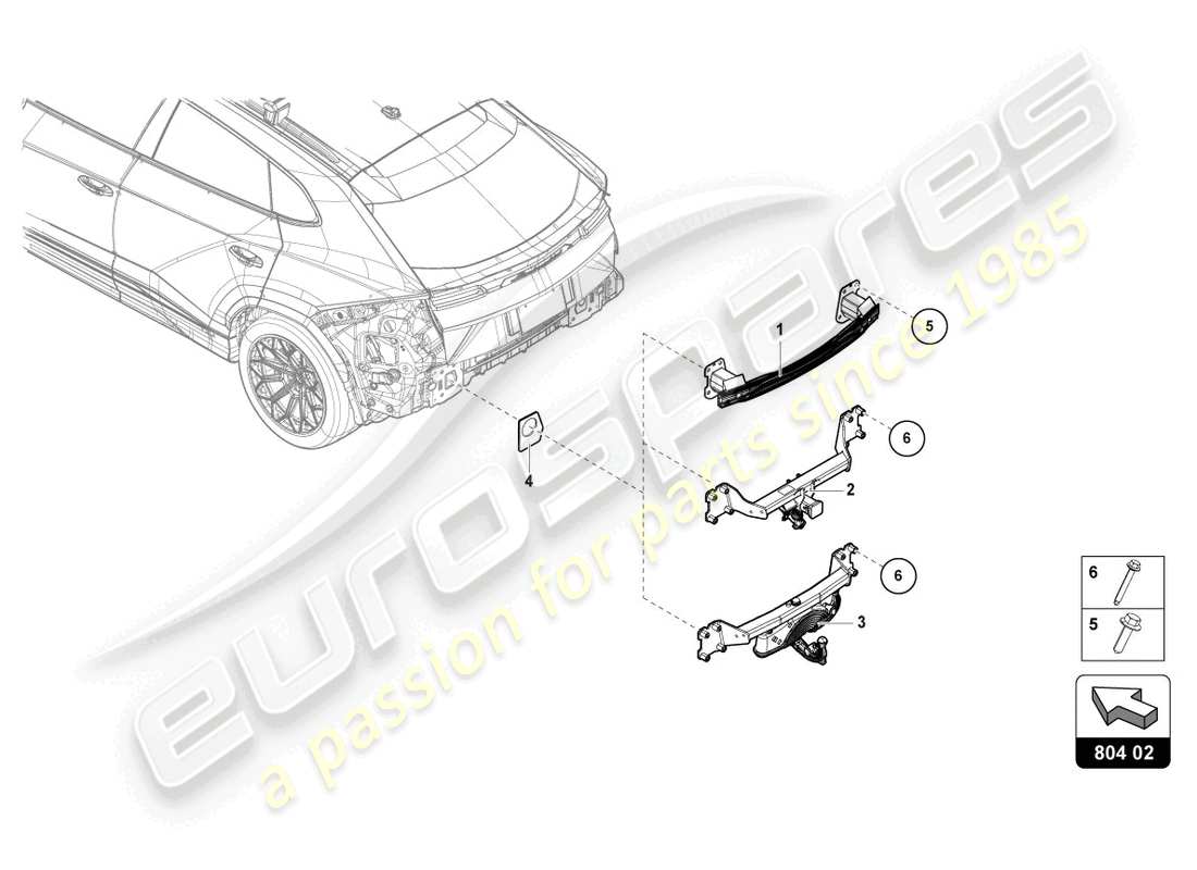 lamborghini urus s (2023) halterung für stossfaenger ersatzteildiagramm