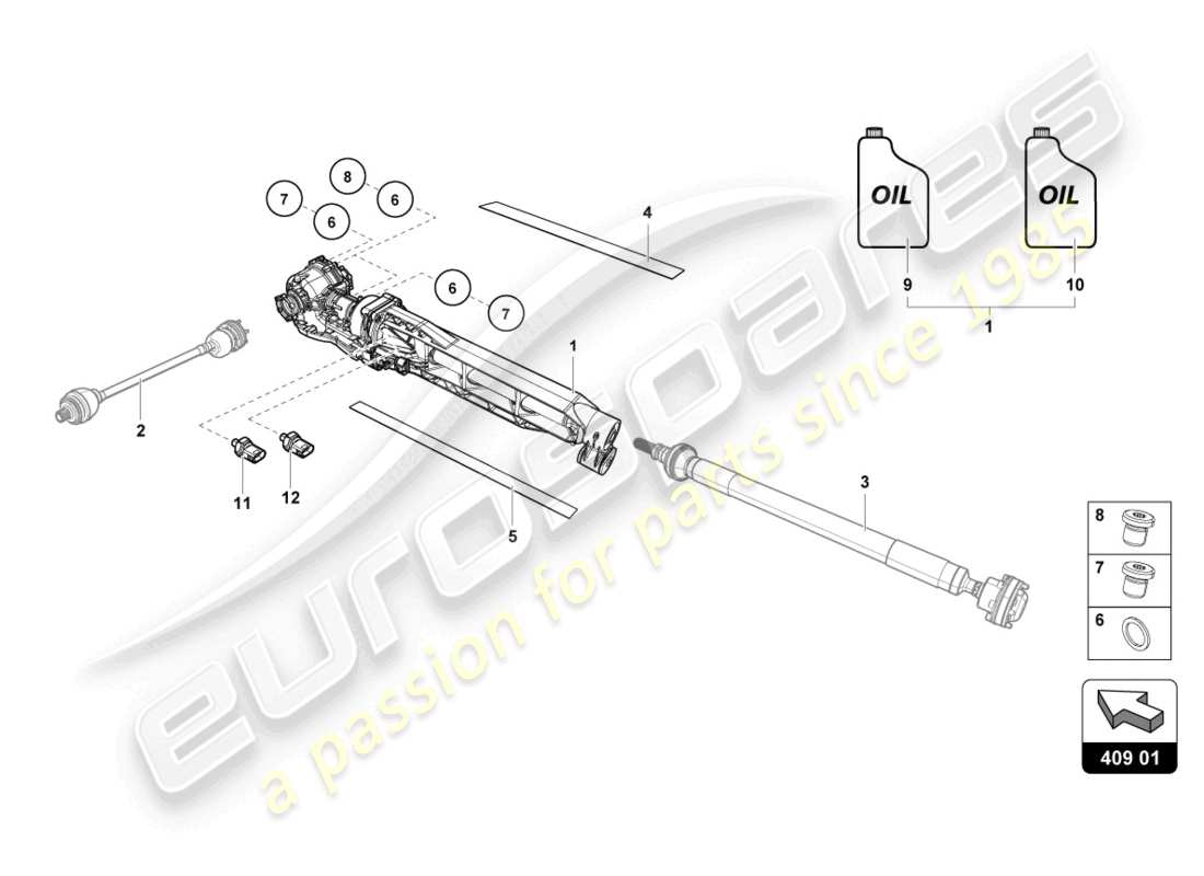 lamborghini evo spyder (2023) vorderachsdifferential ersatzteildiagramm