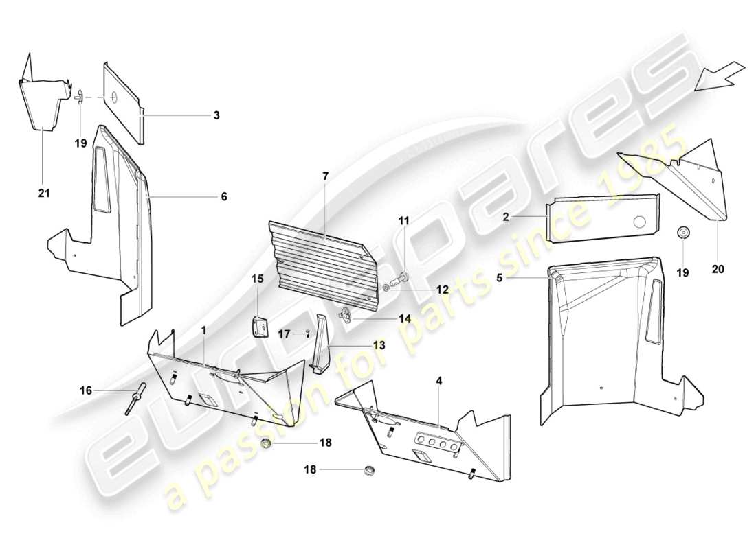 lamborghini blancpain sts (2012) karosserie vorderteil ersatzteildiagramm