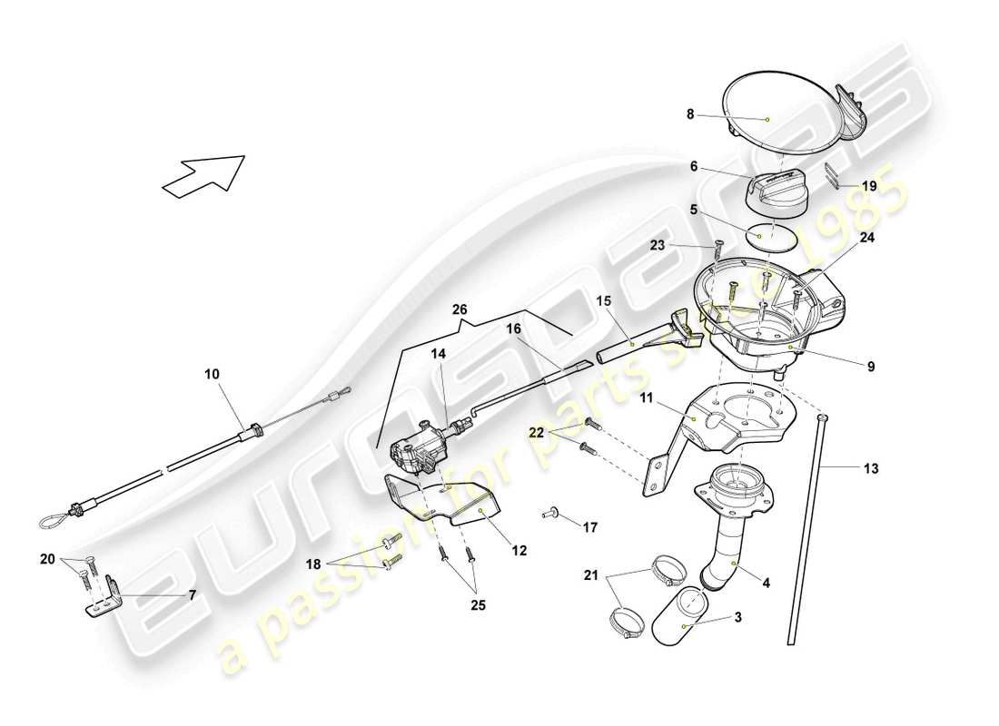 lamborghini lp570-4 sl (2011) tankklappe - ersatzteildiagramm