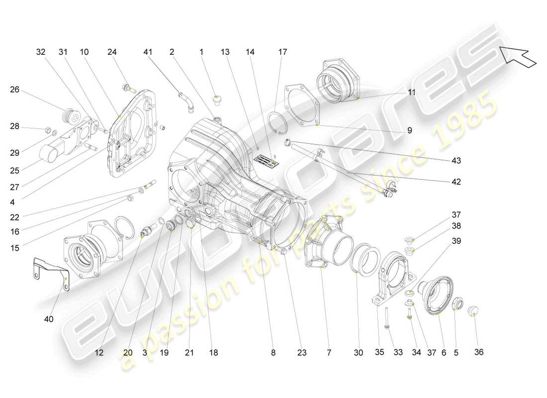 lamborghini gallardo spyder (2007) vorderachsdifferential teilediagramm