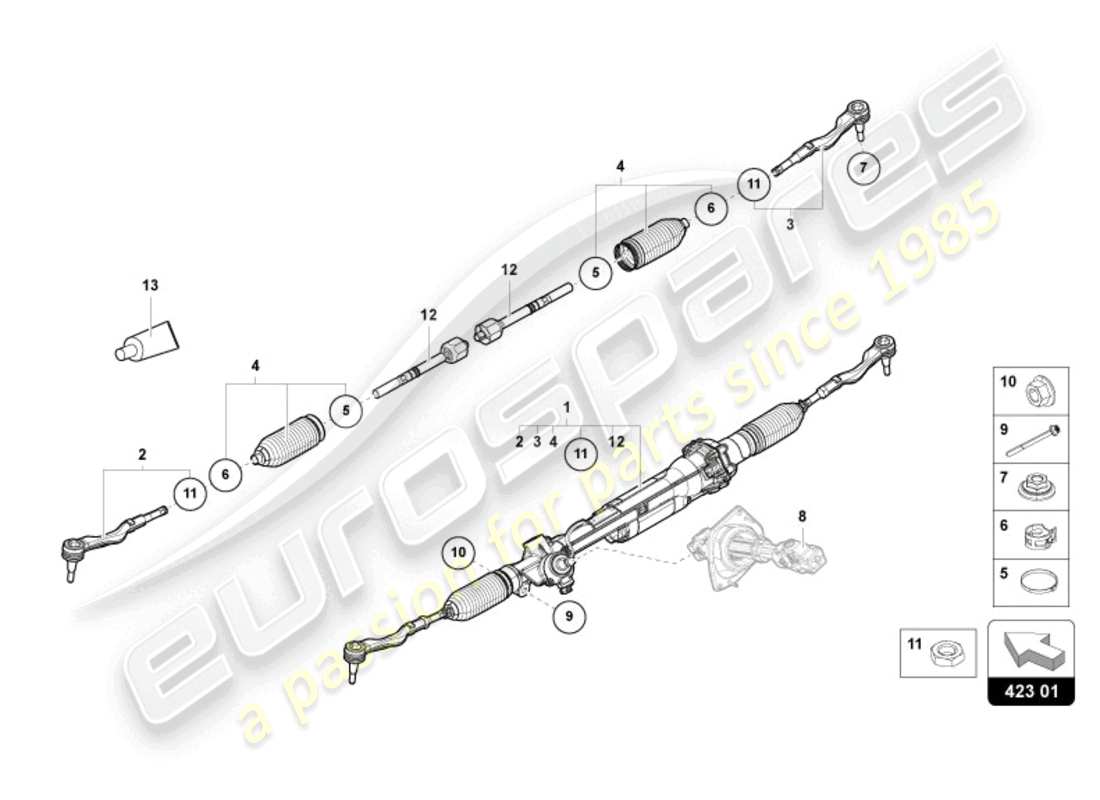 lamborghini revuelto coupe (2024) lenksystem teilediagramm