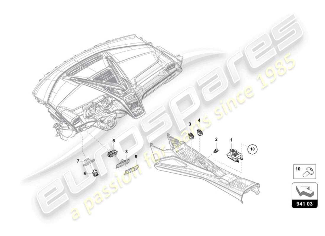 lamborghini revuelto coupe (2024) switch-ersatzteildiagramm