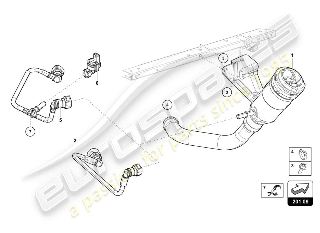 lamborghini evo spyder (2023) kraftstoffeinfüllstutzen ersatzteildiagramm