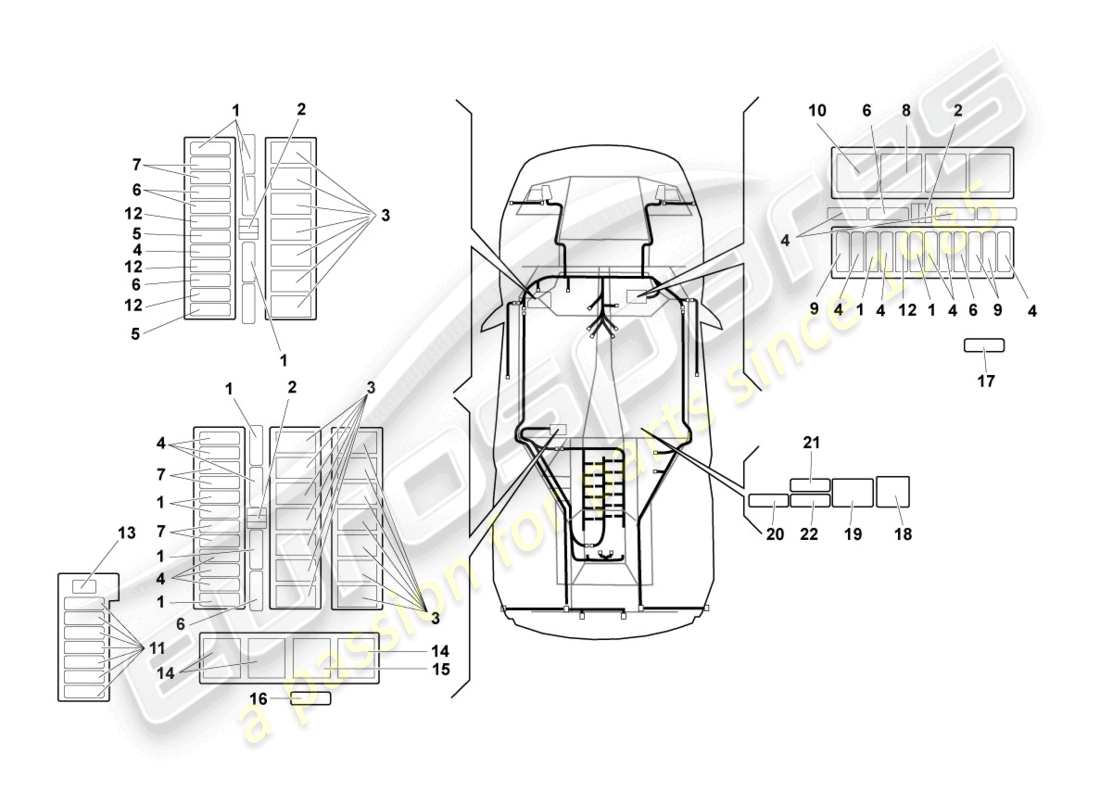 lamborghini reventon central electrics ersatzteildiagramm