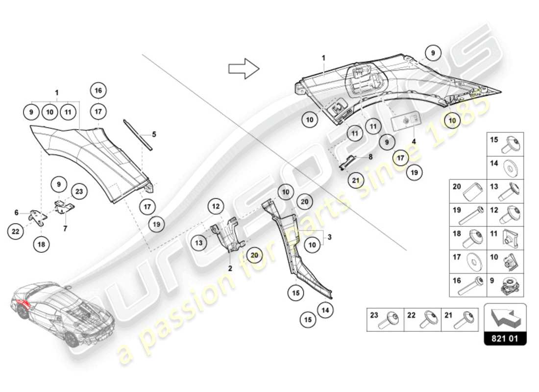 lamborghini revuelto coupe (2024) wing protector ersatzteildiagramm