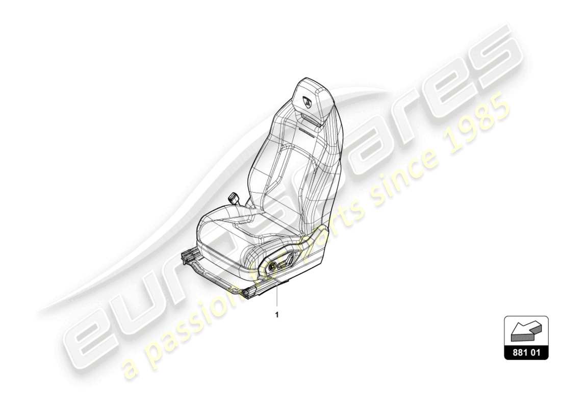 lamborghini urus (2020) sitz, komplett vorne ersatzteildiagramm