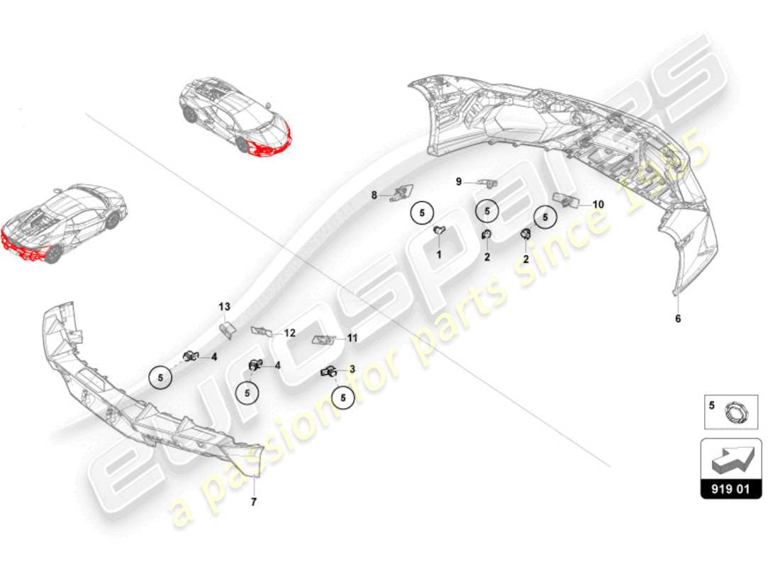 lamborghini revuelto coupe (2024) sensoren teilediagramm
