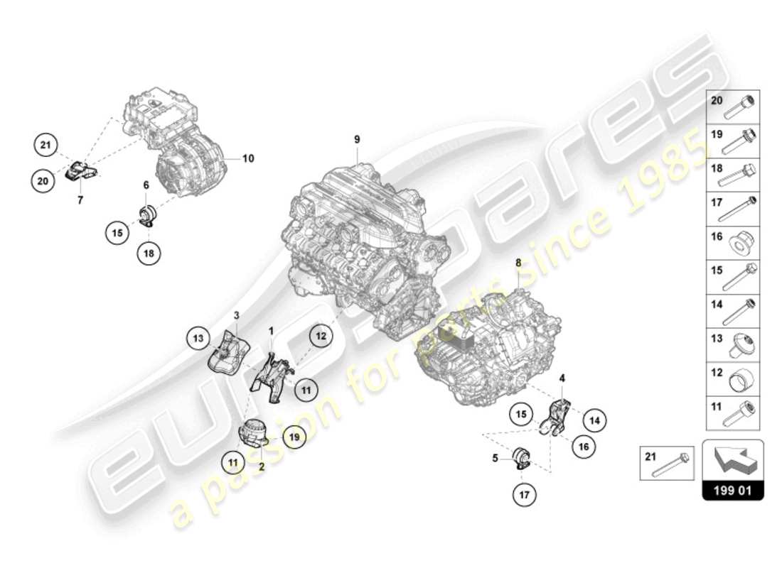 lamborghini revuelto coupe (2024) getriebesicherungsteile teilediagramm