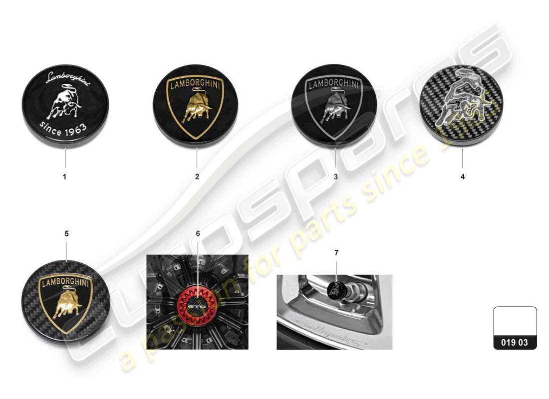 lamborghini accessories (sto) radkappen-ersatzteildiagramm