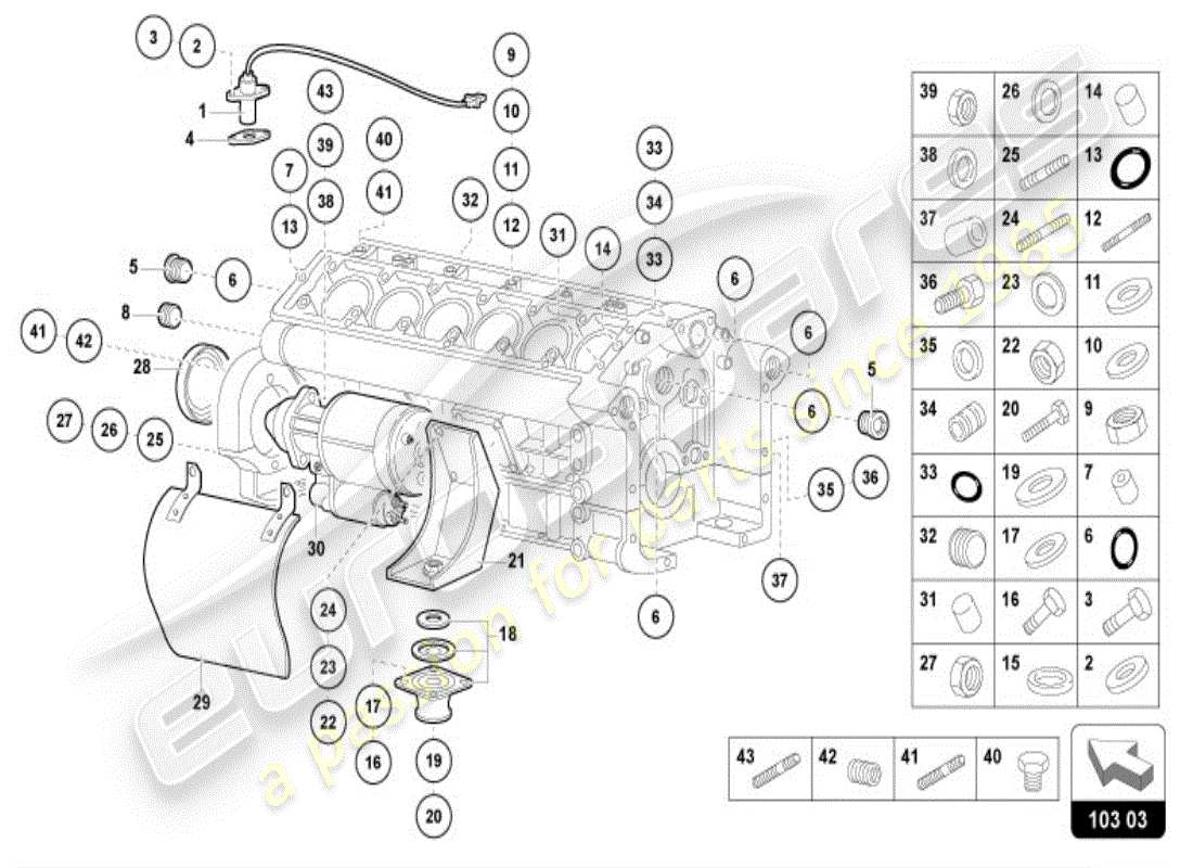 lamborghini diablo vt (1996) motorblock ersatzteildiagramm
