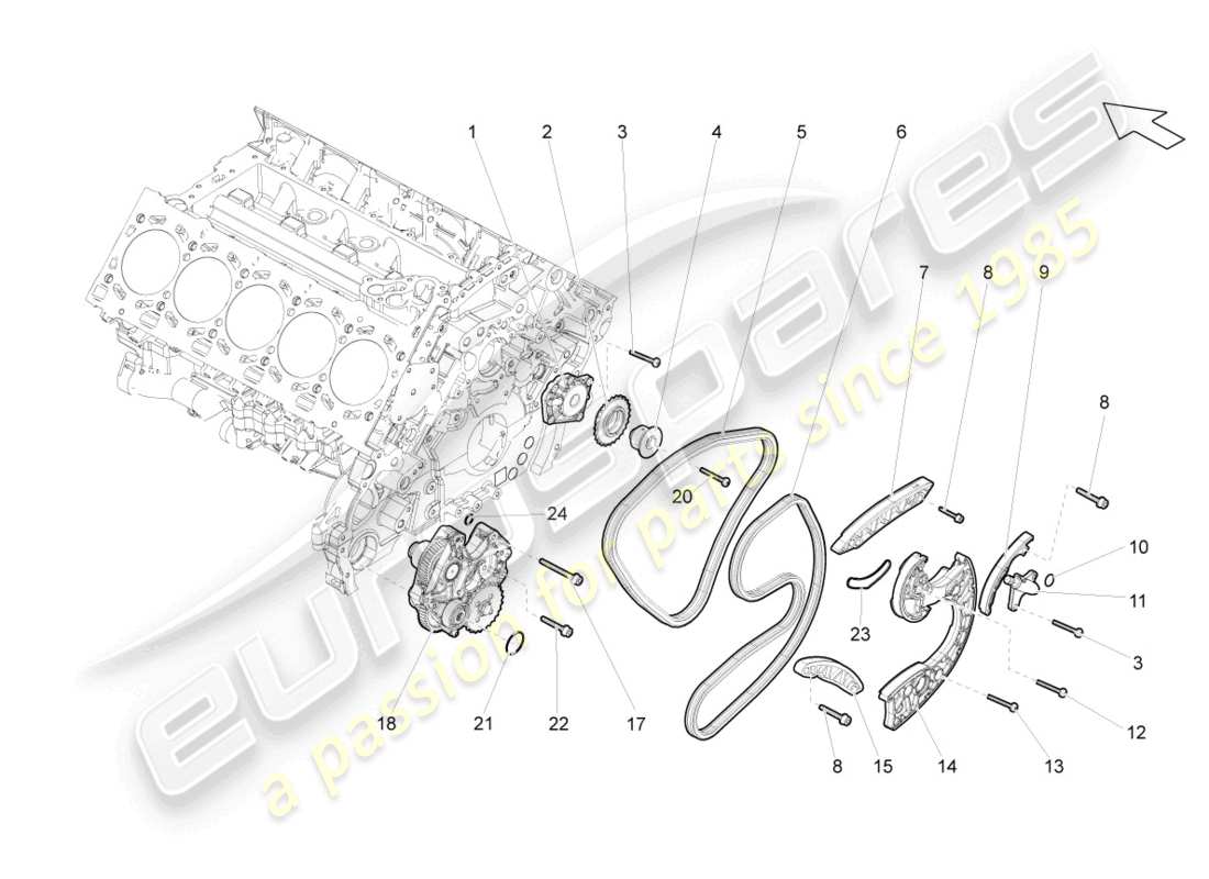 lamborghini gallardo spyder (2006) steuerkette ersatzteildiagramm