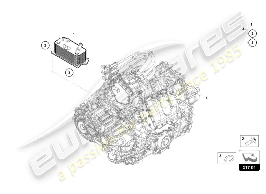 lamborghini revuelto coupe (2024) getriebeölkühler - ersatzteildiagramm