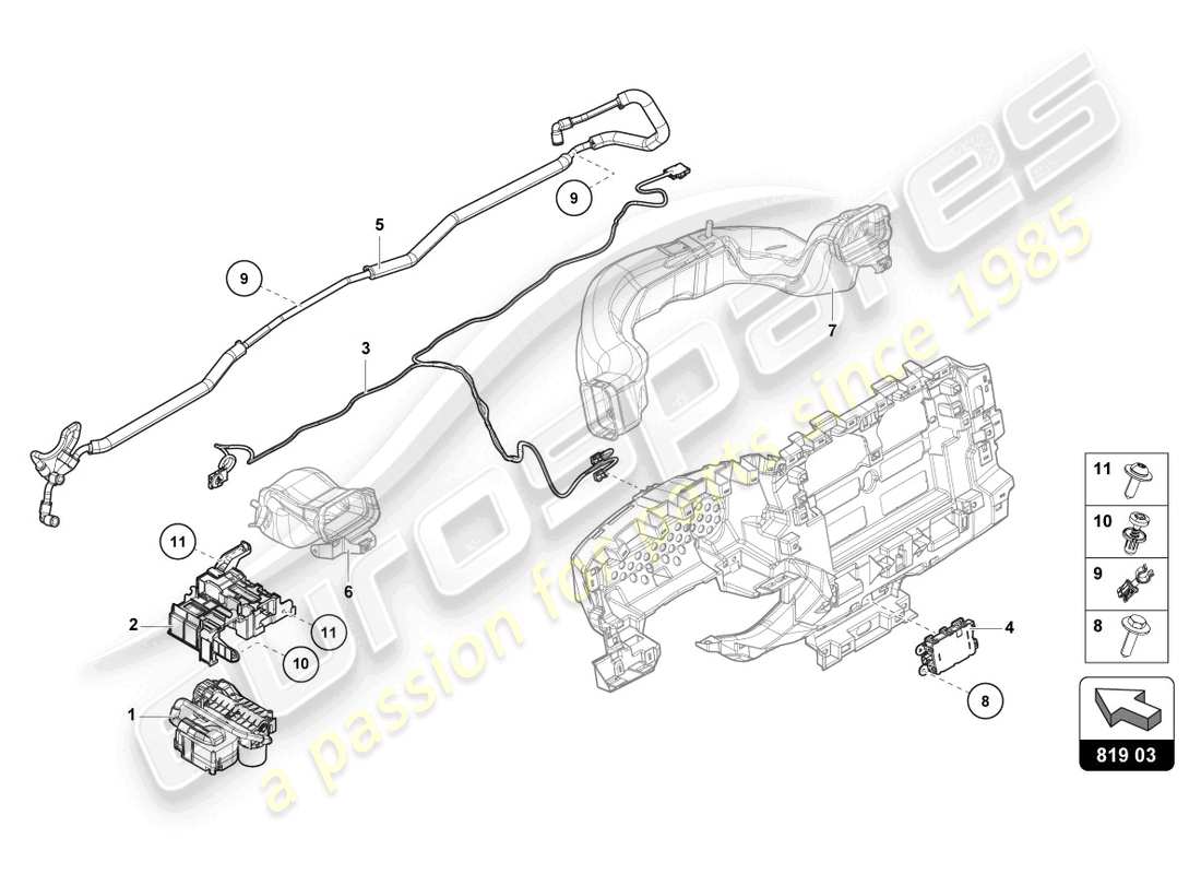 lamborghini urus (2021) aromaspender teilediagramm