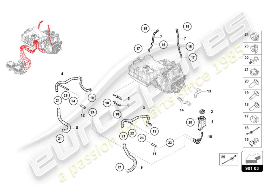 lamborghini revuelto coupe (2024) antriebskühlung teilediagramm