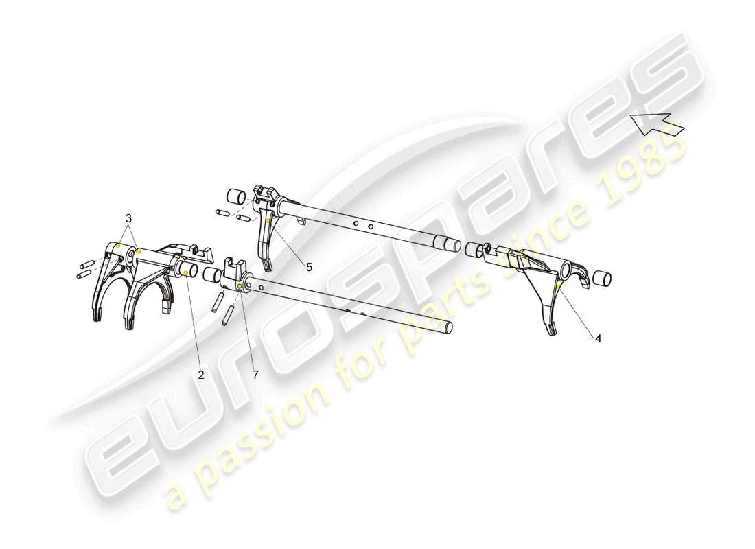 lamborghini gallardo coupe (2004) schaltwelle mit schaltgabel ersatzteildiagramm