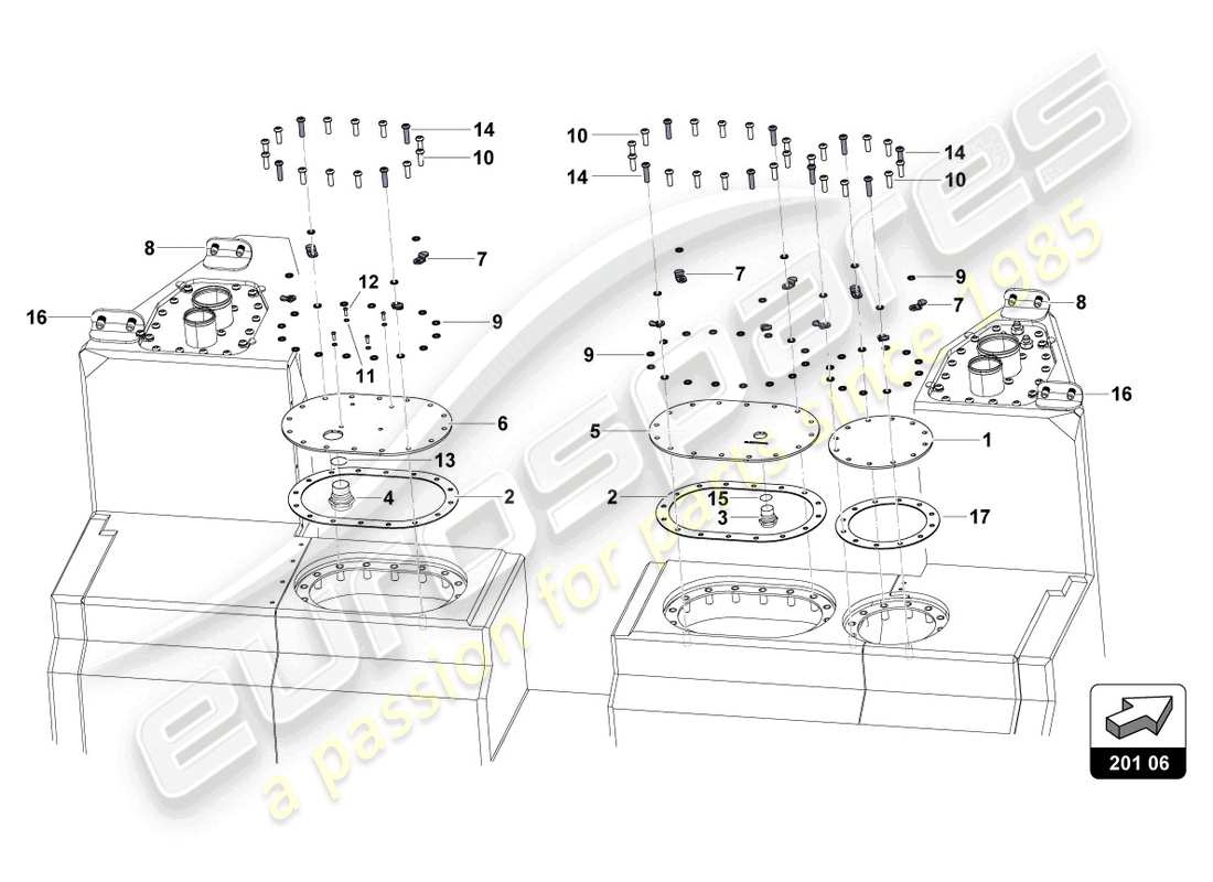 lamborghini super trofeo evo 2 (2022) kraftstoffsystem-bandteile ersatzteildiagramm