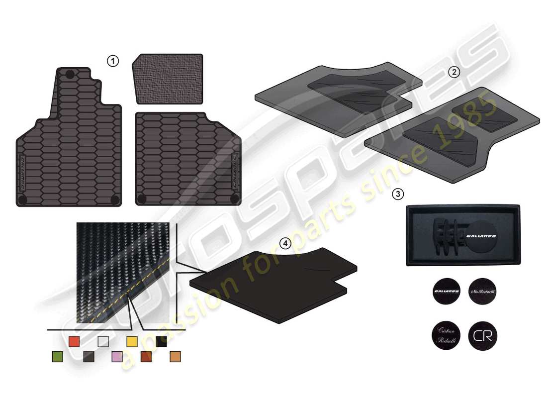 lamborghini lp560-4 coupe (accessories) nachrüstpaket ersatzteildiagramm