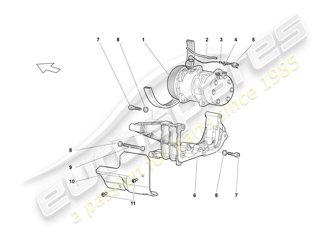lamborghini lp640 roadster (2010) a/c-kompressor teilediagramm