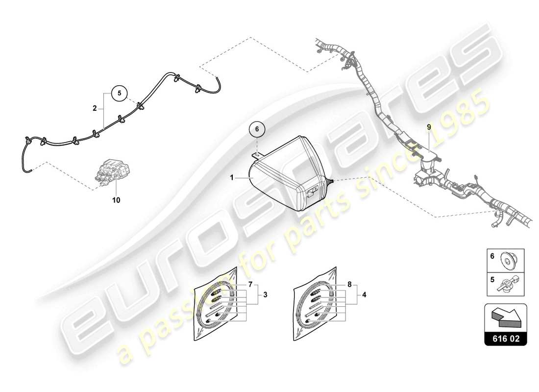 lamborghini urus (2021) hebevorrichtung ersatzteildiagramm