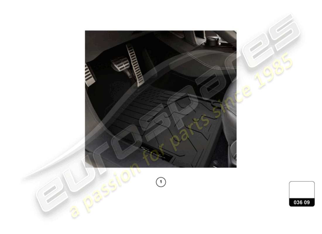 lamborghini huracan sterrato (accessories) allwetter-bodenmatte teilediagramm