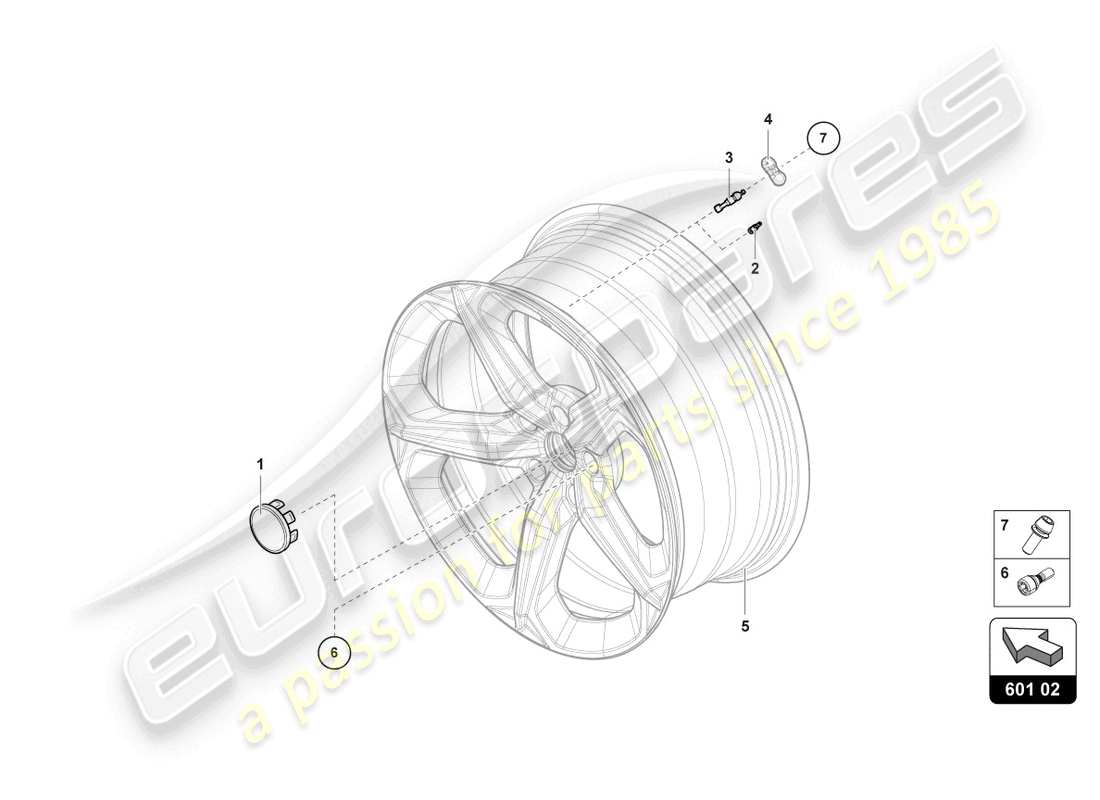 lamborghini urus (2020) reifendrucksensor teilediagramm