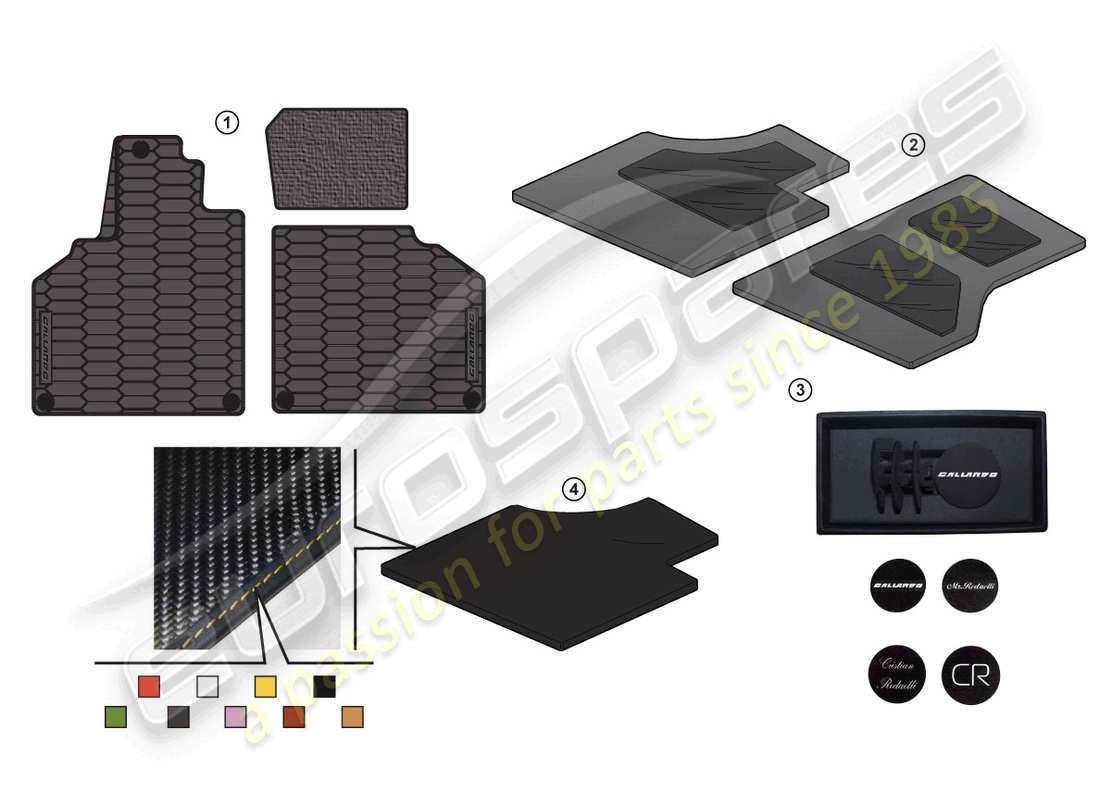 lamborghini gallardo coupe (accessories) nachrüstpaket ersatzteildiagramm