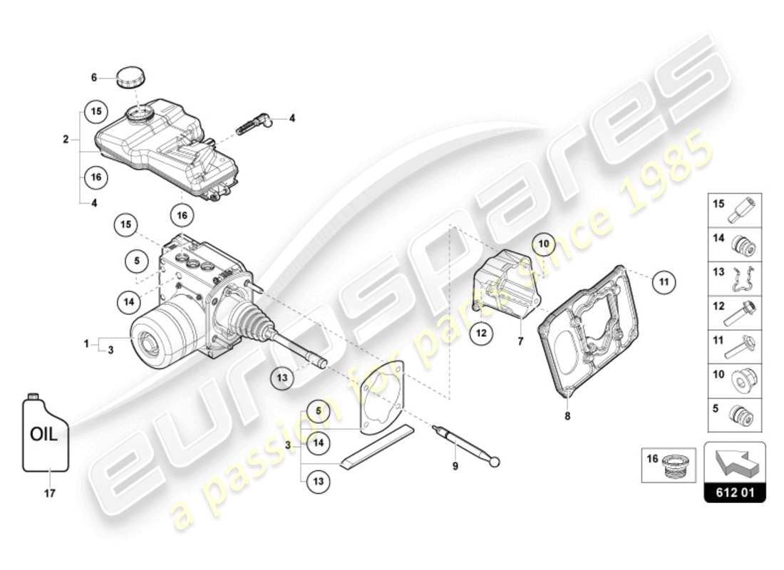 lamborghini revuelto coupe (2024) bremsservo (elektromechanisch) ersatzteildiagramm