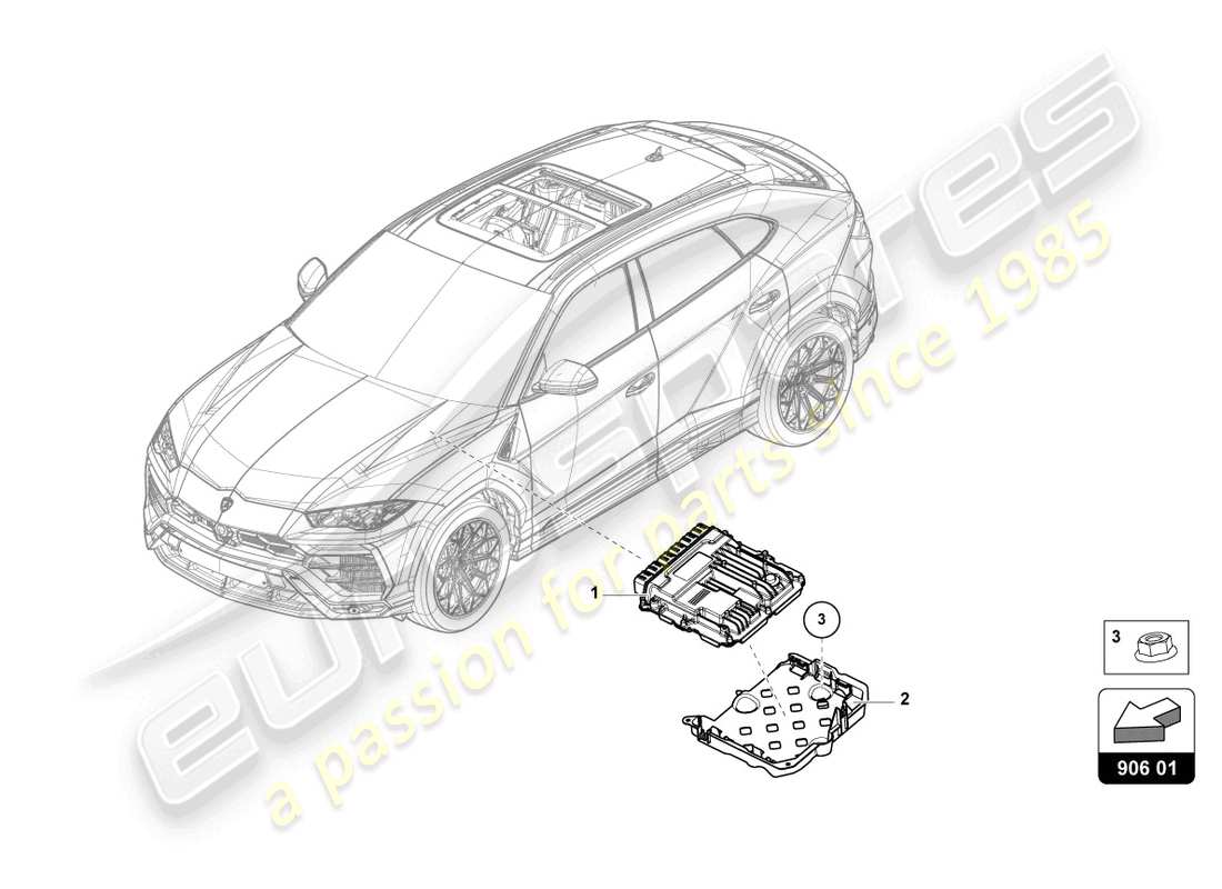 lamborghini urus (2020) steuergerät für benzinmotor ersatzteildiagramm