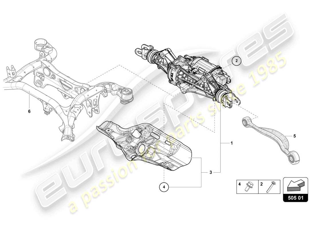 lamborghini urus (2020) lenkgetriebe teilediagramm