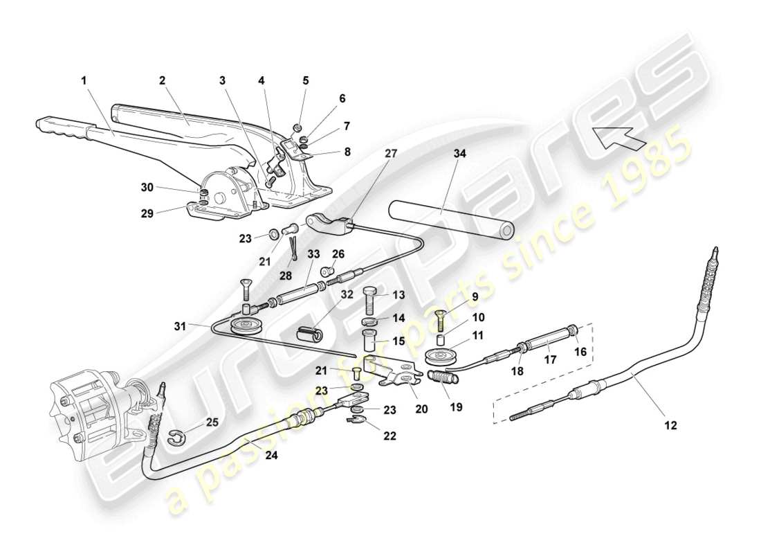 lamborghini lp670-4 sv (2010) bremshebel ersatzteildiagramm