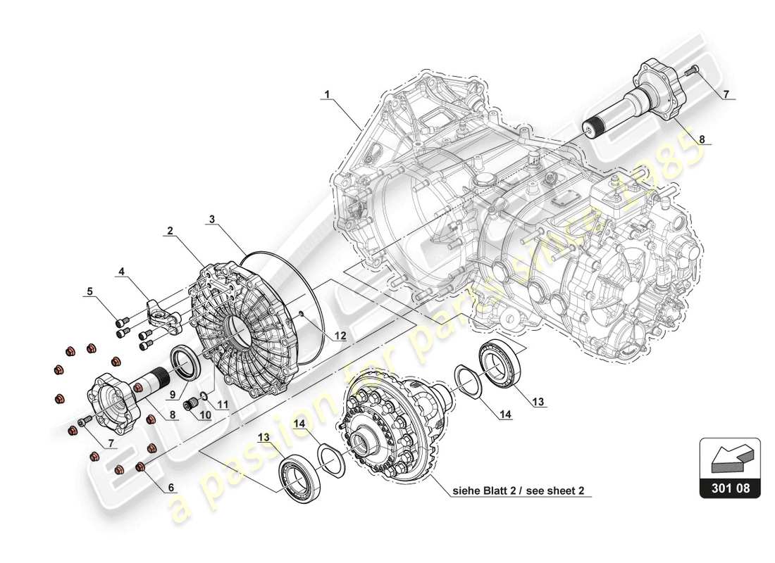 lamborghini gt3 (2017) slip differential ersatzteildiagramm