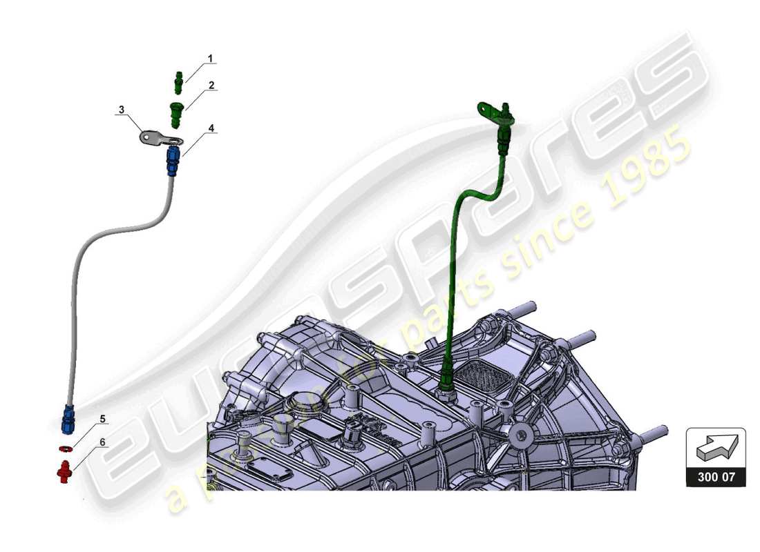 lamborghini gt3 evo (2018) kupplungsentlüftungsrohr ersatzteildiagramm