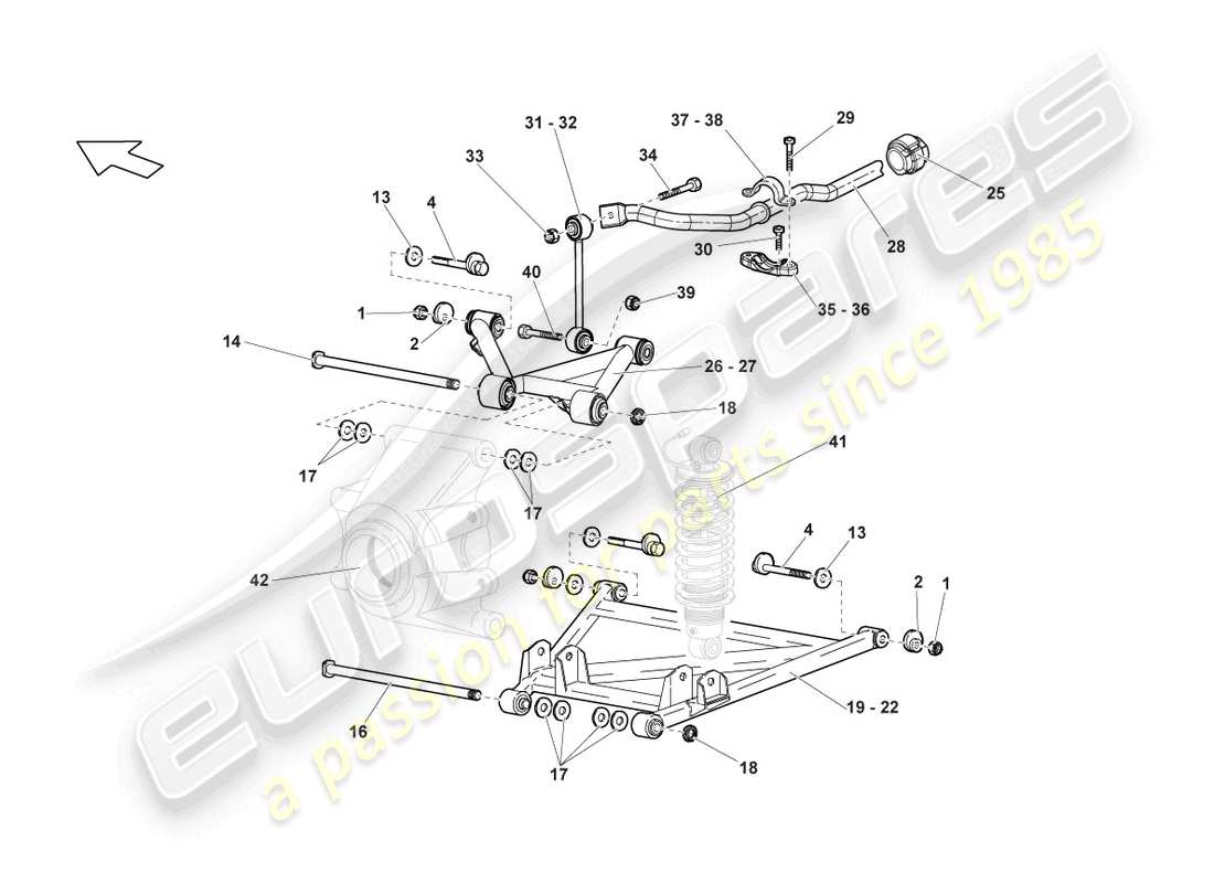 lamborghini reventon roadster wishbone hinten teilediagramm