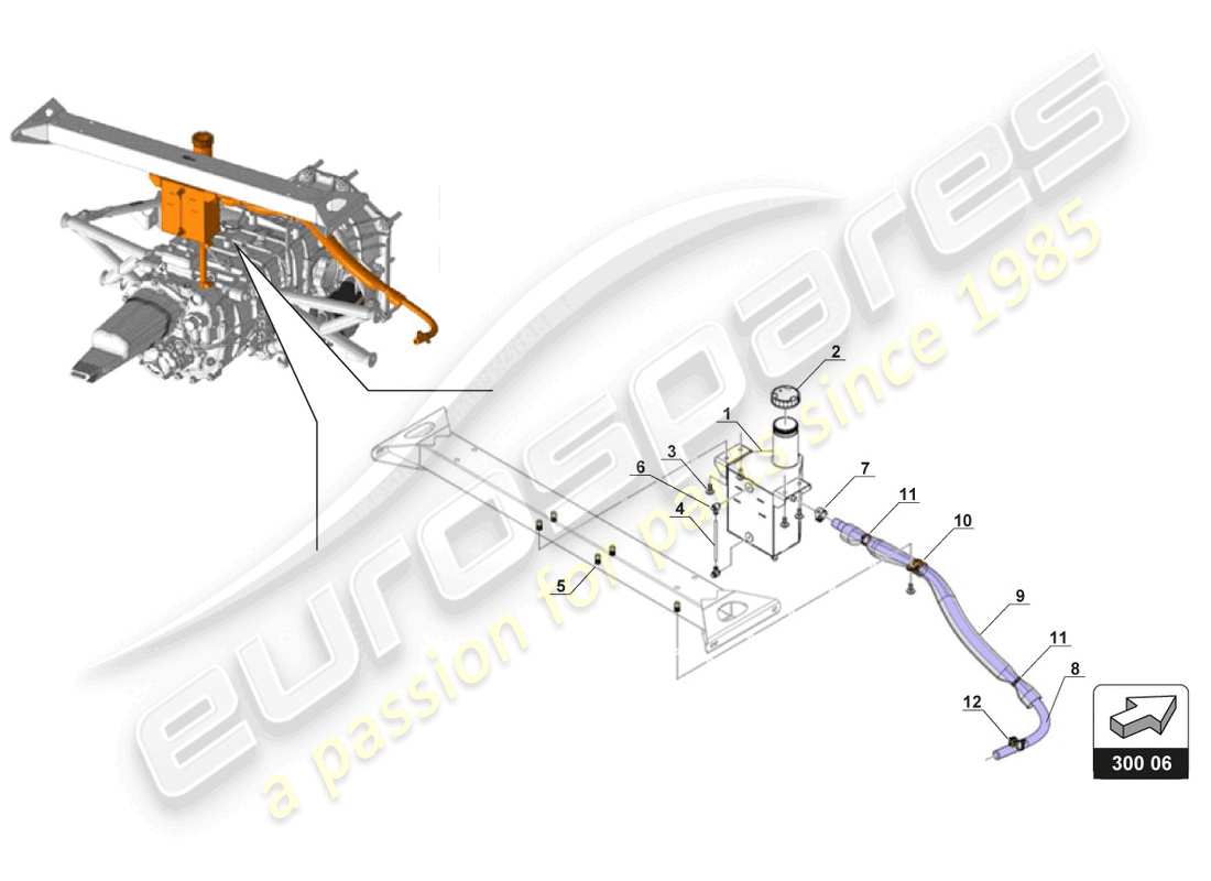 lamborghini 2017 (gt3) getriebeöl-auffangbehälter - teilediagramm