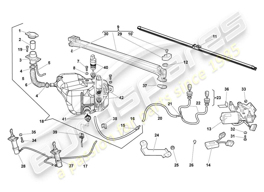 lamborghini reventon scheibenwischer-ersatzteildiagramm