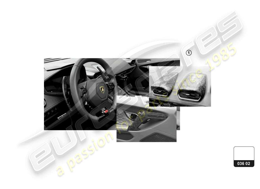 lamborghini huracan sterrato (accessories) innendekor 'geschmiedet' ersatzteildiagramm