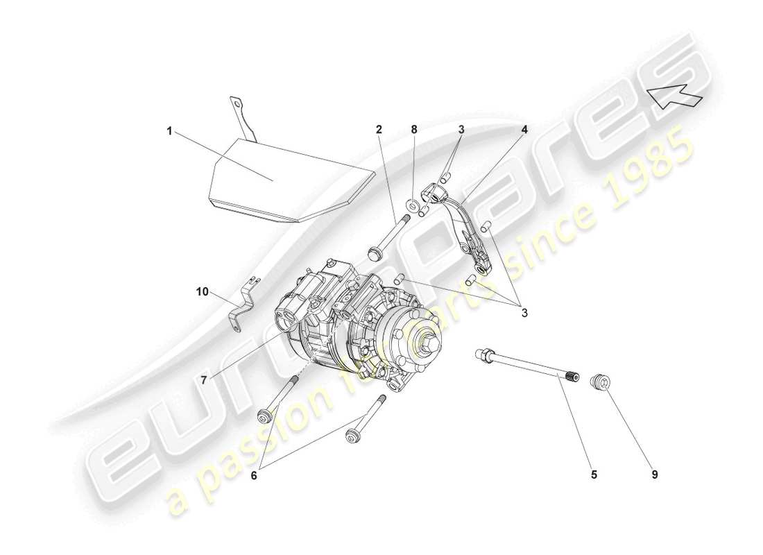 lamborghini gallardo spyder (2007) klimakompressor teilediagramm