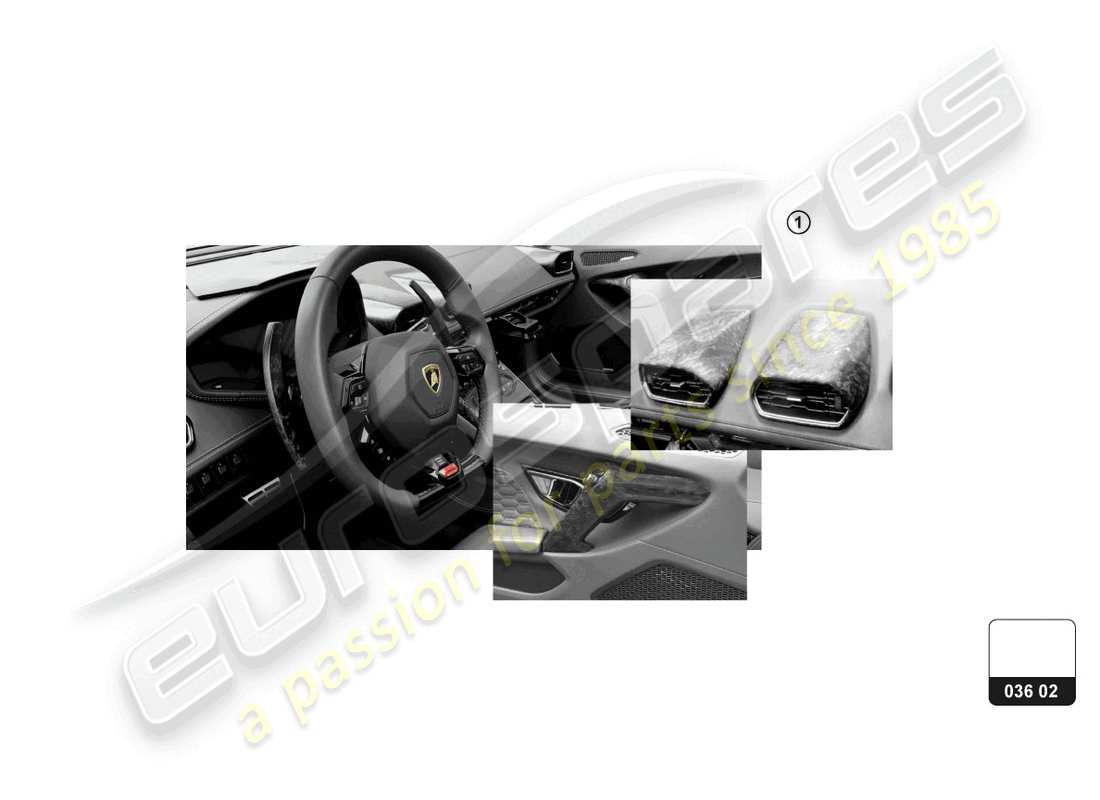 lamborghini huracan tecnica (accessories) innendekor 'geschmiedet' ersatzteildiagramm