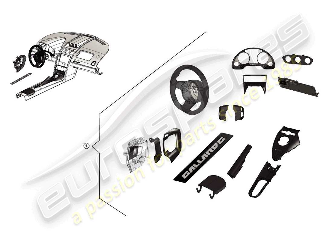 lamborghini gallardo spyder (accessories) nachrüstpaket dark carbon teilediagramm